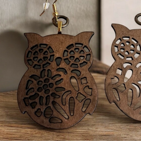 Owl earrings. Super light. Bohemian. Hippie style. 70’s style Vintage feel - Picture 8 of 11
